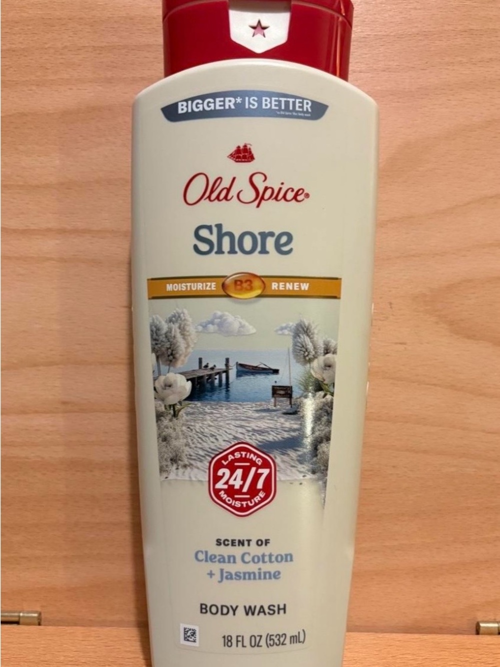 Old Spice Shore Clean Cotton + Jasmine Body Wash — Cream Bottle